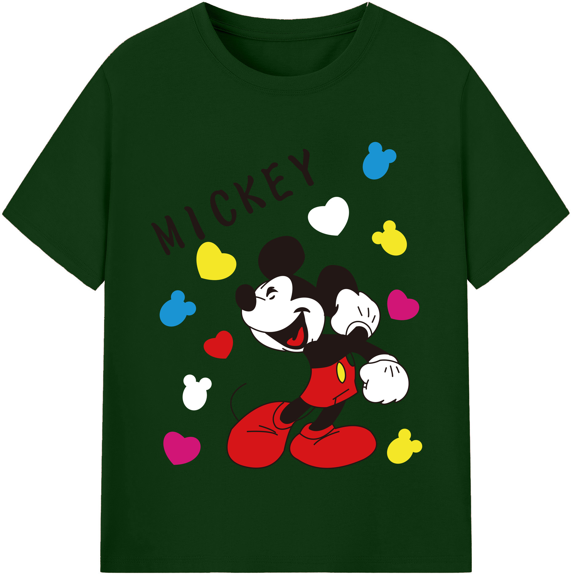 （画像用） ミッキーマウス Mickey Mouse 綿100％半袖Tシャツ（フロントプリント）